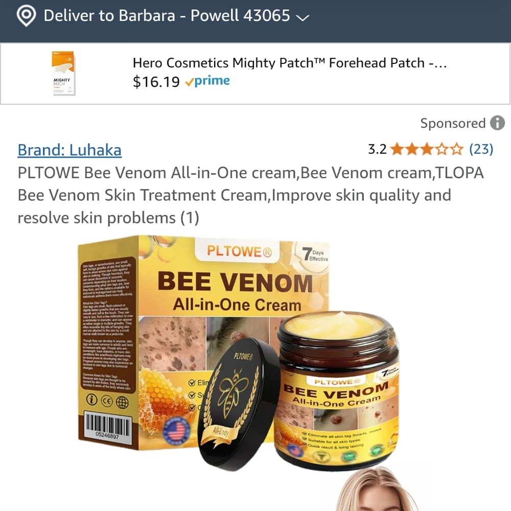 Bee Venom All-in-One Cream - Yellow PLTOWE Bee Venom All-in-One cream,Be…